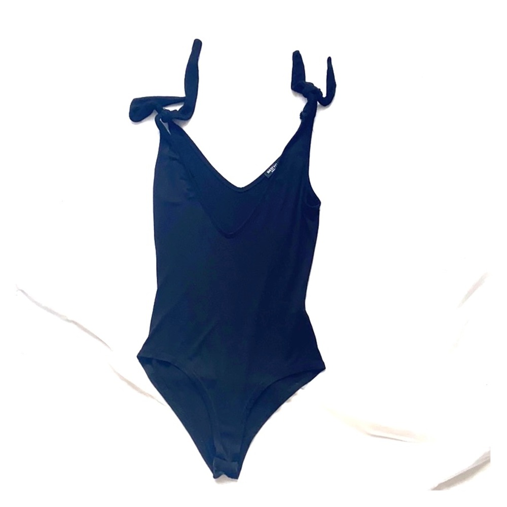 Black tie bodysuit
